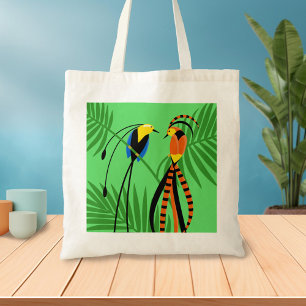 Bolso De Tela Brillantes y coloridas aves del paraíso