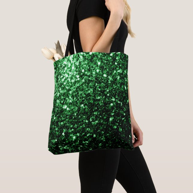 Bolso De Tela Brillo falso verde oscuro (Detalle)