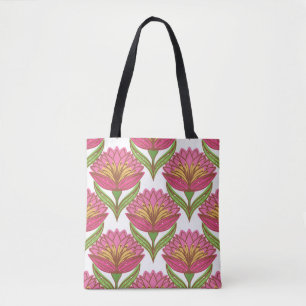 Bolso De Tela Brillo floral: Vintage blanco rojo.