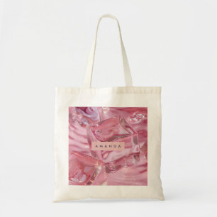 Bolso De Tela Brillo Rosado Hielo Brillante Personalizado