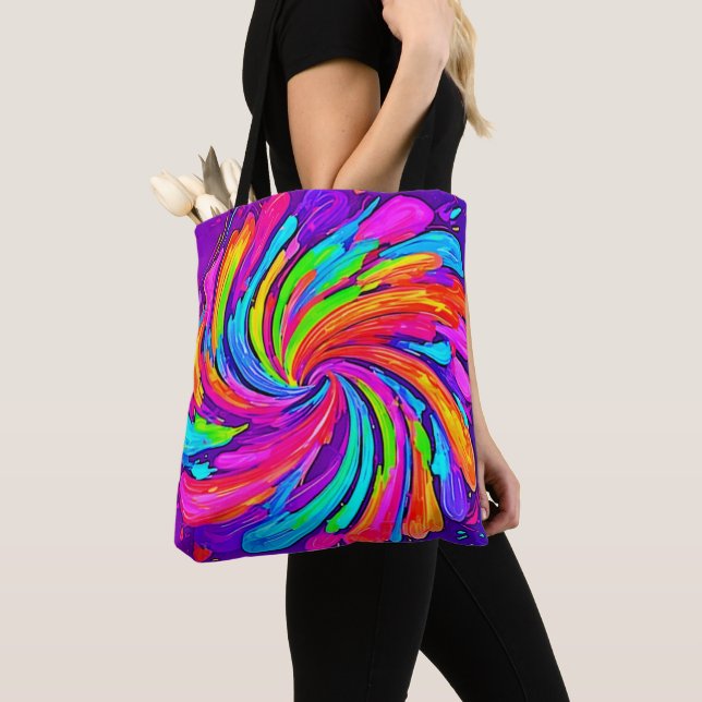 Bolso De Tela Brillo suave: arcoiris Personalizado (Detalle)