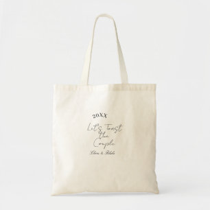 Bolso De Tela Brindemos por la pareja compromiso fiesta de boda