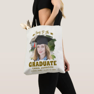 Bolso De Tela Brindis por el graduado con foto personalizada nom