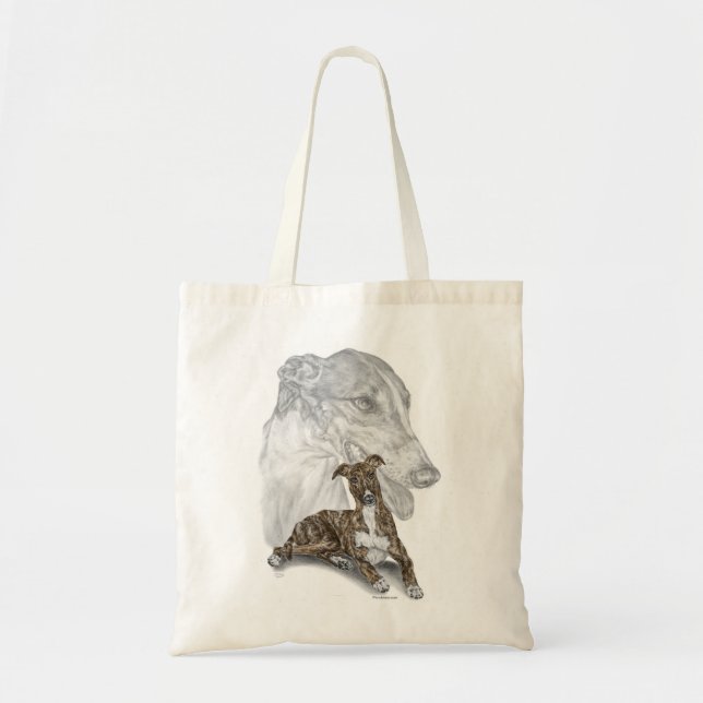 Bolso De Tela Brindle Greyhound Dog Art (Frente)