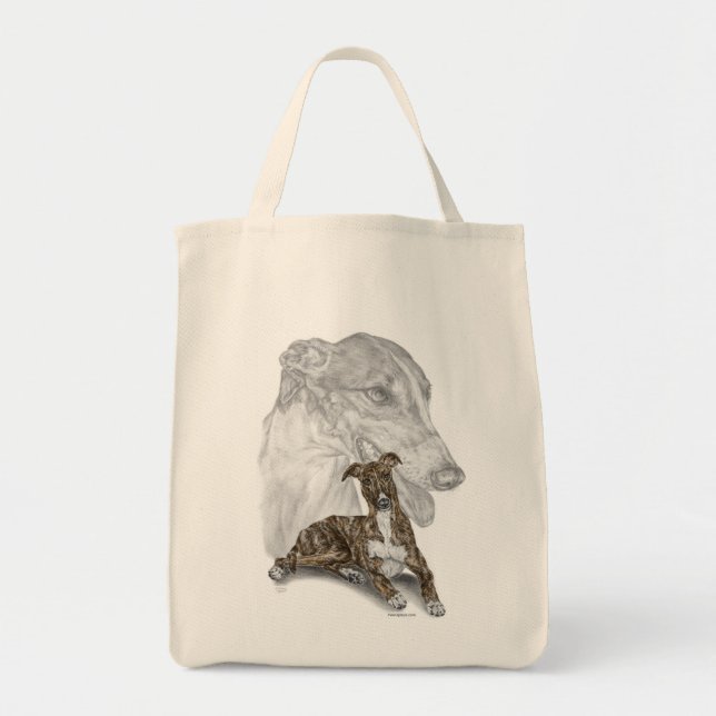 Bolso De Tela Brindle Greyhound Dog Art (Frente)