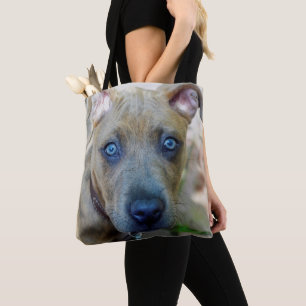 Bolso De Tela Brindle Pit Bull con una foto de Shirley Taylor