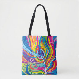 Bolso De Tela Brisa de plumas vibrantes