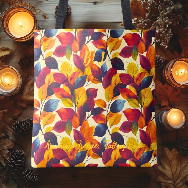Bolso De Tela Brisa otoñal con hojas de otoño vibrantes (Subido por el creador)