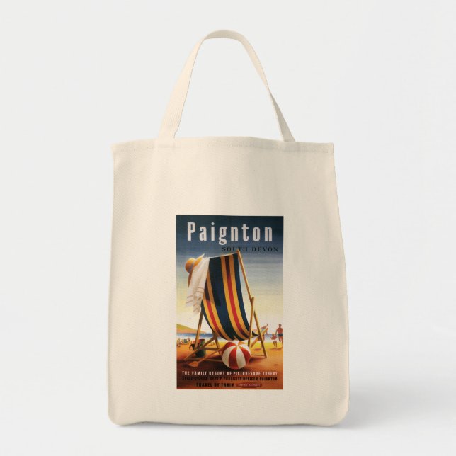 Bolso De Tela British Railways Beach Chair y Ball Poster (Frente)