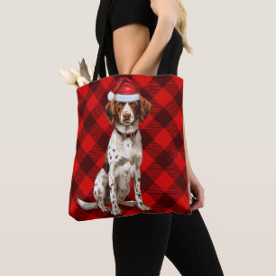 Bolso De Tela Brittany Spaniel Navidad Perro Rojo Cuadro Estacio