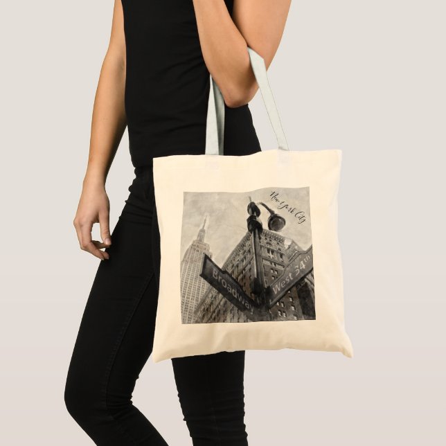 Bolso De Tela Broadway NYC Tote Bag - Diseño de Rótulo callejero (Anverso (producto))