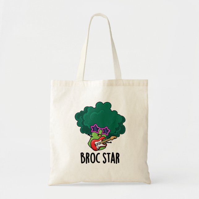 Bolso De Tela Broc Star Funny Brocolli Rock Star Pun (Frente)