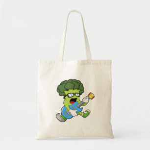 Bolso De Tela Broccoli como músico con guitarra