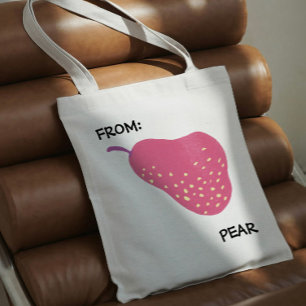 Bolso De Tela Broma divertida de pera – “De: Pera” Arte pop de f