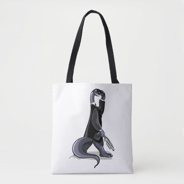 Bolso De Tela Brontosauro Vestido Como Personaje De Película. (Anverso)