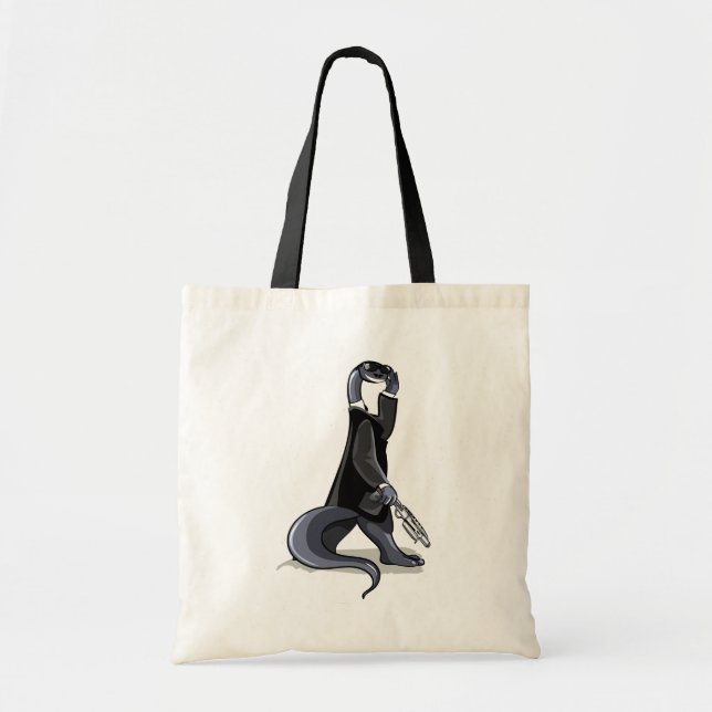 Bolso De Tela Brontosauro Vestido Como Personaje De Película. (Frente)
