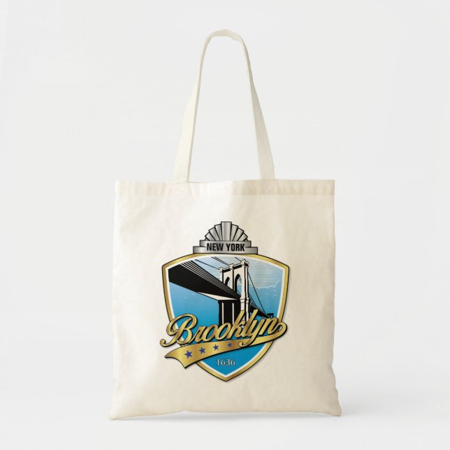 Bolso De Tela Brooklyn Design Gold (Frente)