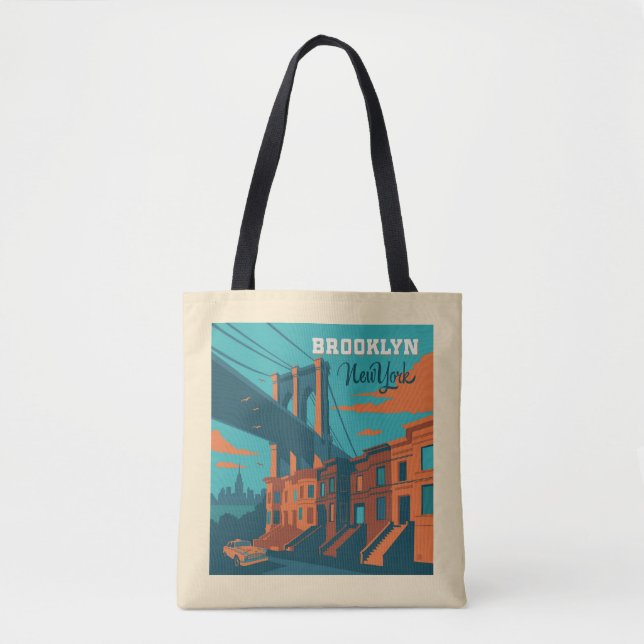 Bolso De Tela Brooklyn New York (Anverso)