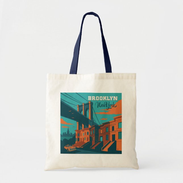 Bolso De Tela Brooklyn New York (Frente)