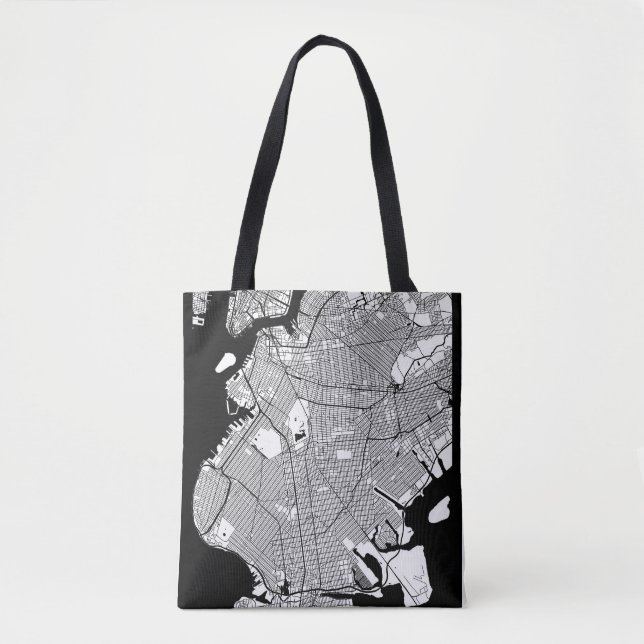 Bolso De Tela Brooklyn New York Map (Anverso)