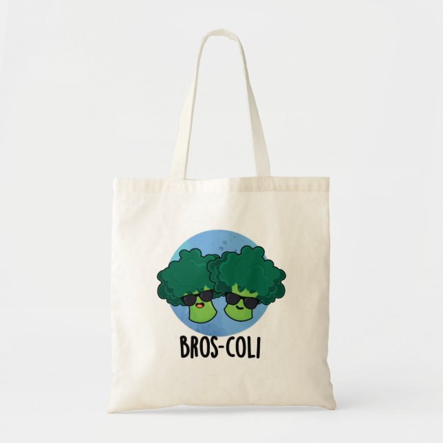 Bolso De Tela Bros-coli Funny Veggie Broccoli Pun (Frente)