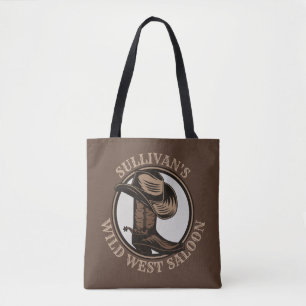 Bolso De Tela Brotes de Cowboy West Saloon personalizados