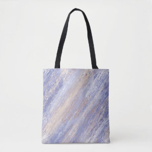 Bolso De Tela Brotes de pintura azul y beige desordenados