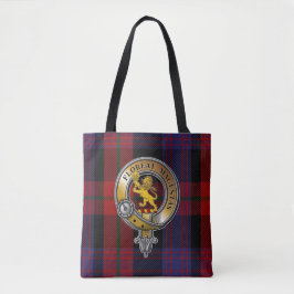 Bolso De Tela Broun Tartan & Badge