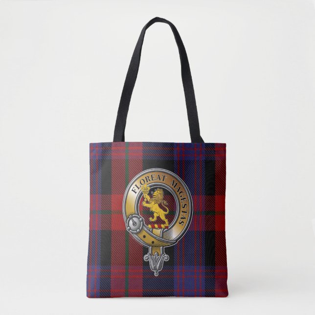 Bolso De Tela Broun Tartan & Badge (Anverso)
