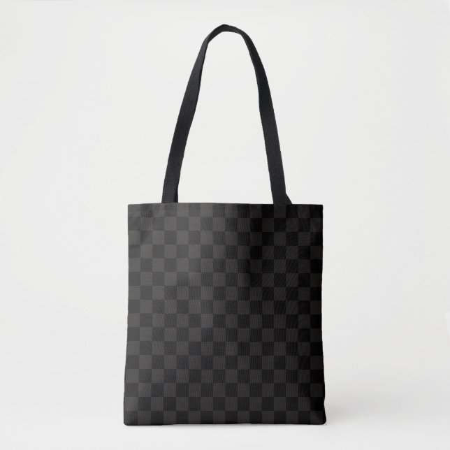 Bolso De Tela Brown de lujo/negro a cuadros (Anverso)