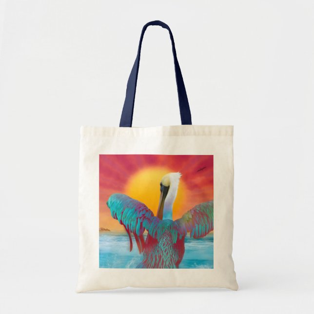 Bolso De Tela Brown Pelican ISLAND SUNSET (Frente)
