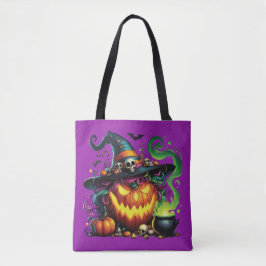 Bolso De Tela Bruja Calabaza Malvada Caldero