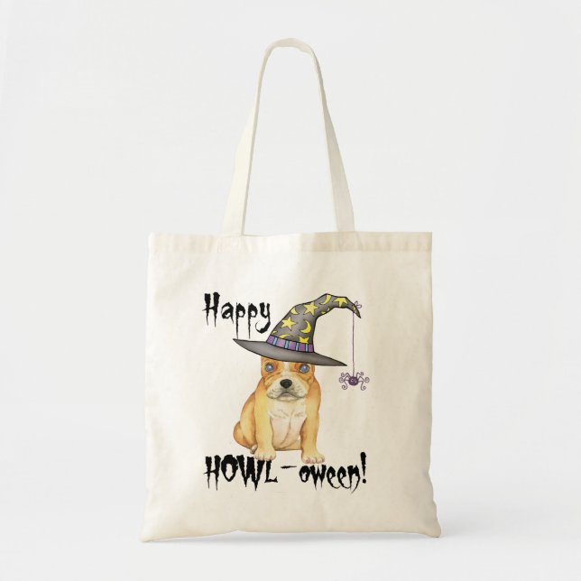 Bolso De Tela Bruja de Frenchie (Frente)