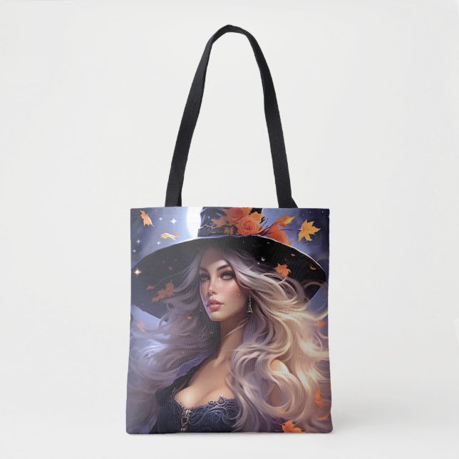 Bolso De Tela Bruja de Halloween (Anverso)
