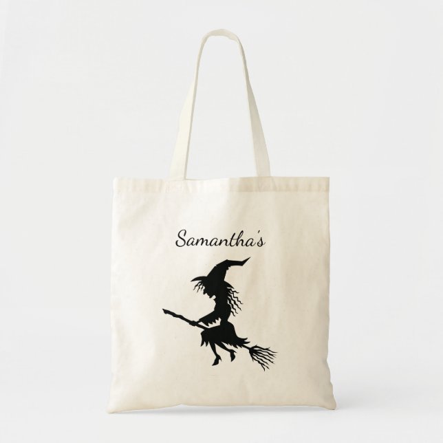 Bolso De Tela Bruja de personalizable Halloween (Frente)