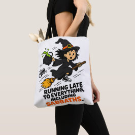 Bolso De Tela Bruja Divertida con TDAH que Llega Tarde en Hallow