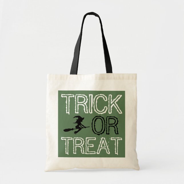 Bolso De Tela Bruja En Broomstick, Halloween (Frente)