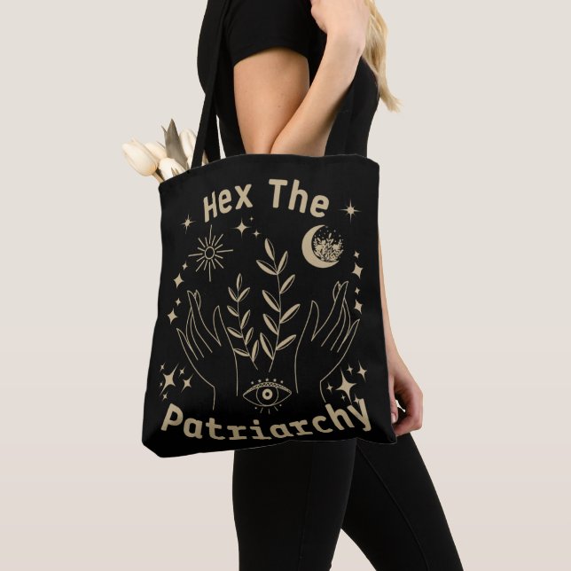 Bolso De Tela Bruja feminista, hex el patriarcado (Detalle)