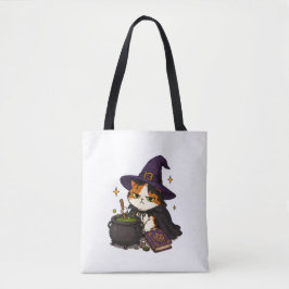 Bolso De Tela Bruja Gato Gruñón Halloween