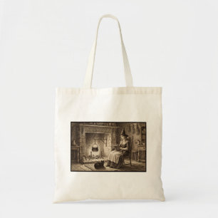 Bolso De Tela Bruja leyendo un libro con gato negro Amante de lo