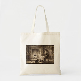 Bolso De Tela Bruja leyendo un libro con gato negro Amante de lo