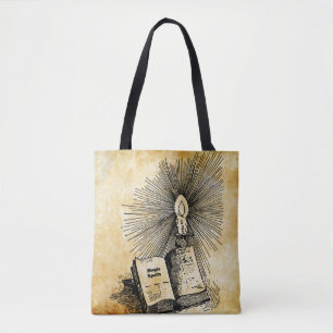 Bolso De Tela bruja Magic Spells Book Candle Witchcraft arte