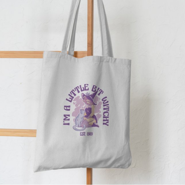 Bolso De Tela Bruja moderna con gato (Subido por el creador)