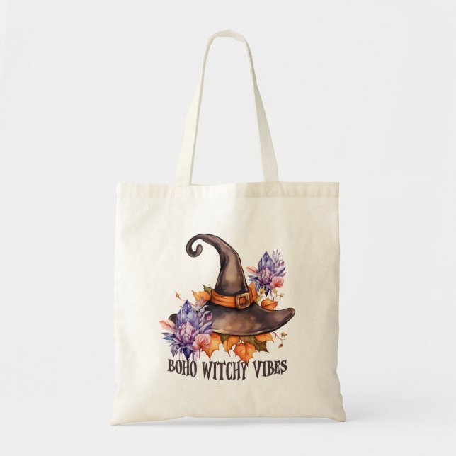 Bolso De Tela Brujas Boho Vibes Halloween  (Frente)