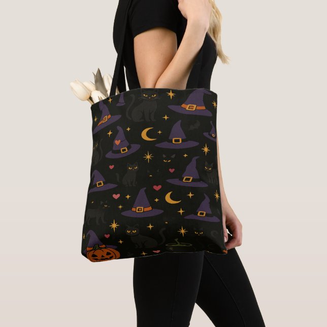 Bolso De Tela Brujas de Halloween y Jack o Lanterns  (Detalle)