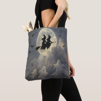 Bolso De Tela Brujas Voladoras de Halloween Murciélagos y Fantas
