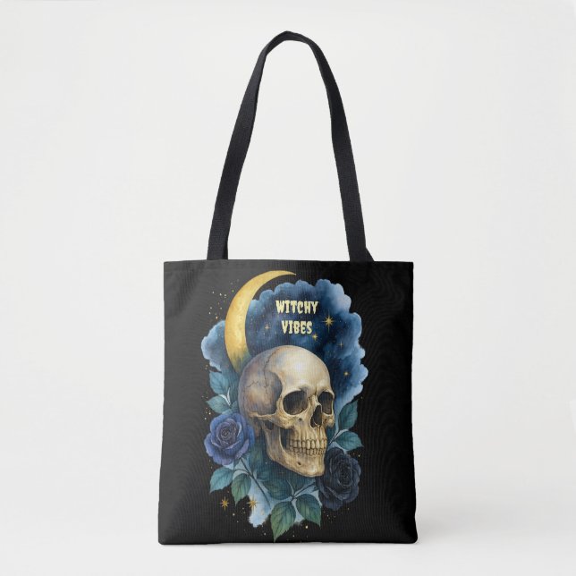 Bolso De Tela Brujería estética floral gótica Halloween espeluzn (Anverso)