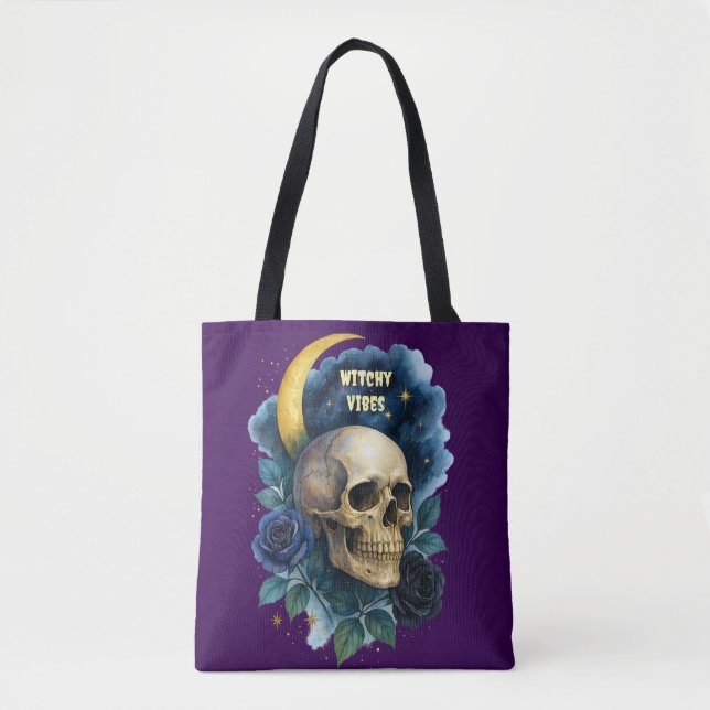 Bolso De Tela Brujería estética floral gótica Halloween espeluzn (Anverso)
