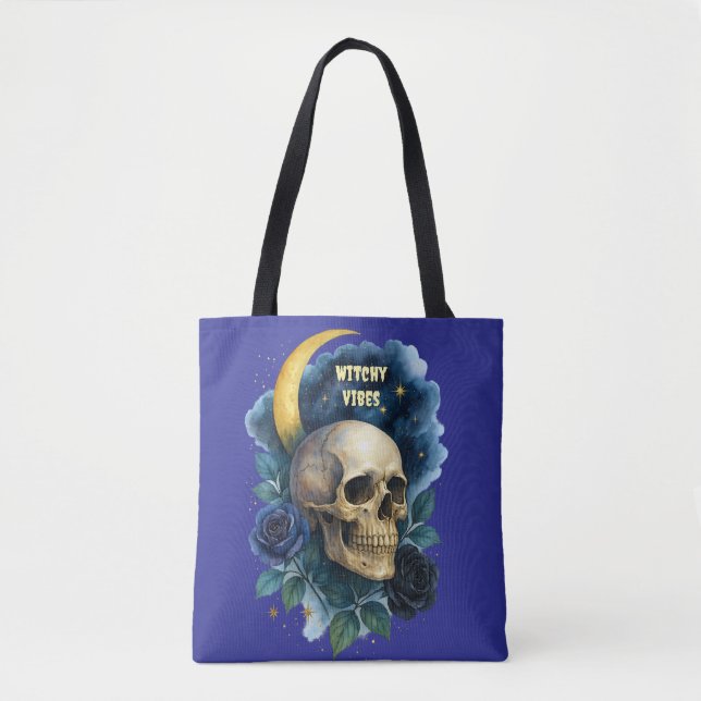 Bolso De Tela Brujería estética floral gótica Halloween espeluzn (Anverso)