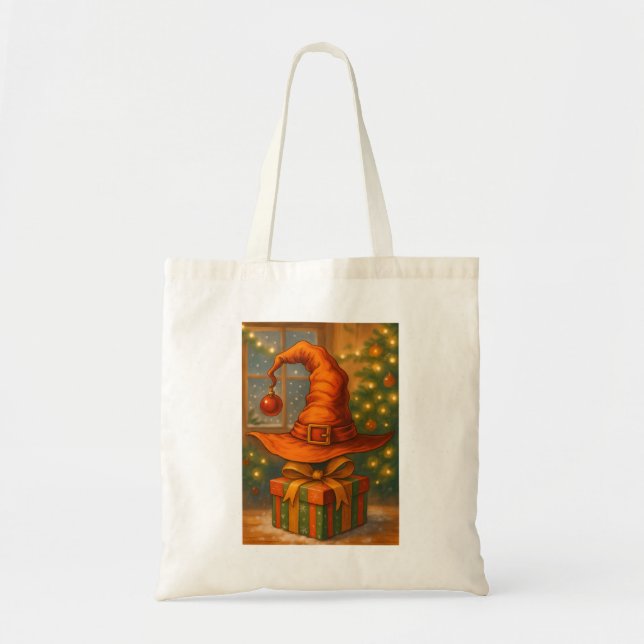 Bolso De Tela Brujería Navideña (Frente)
